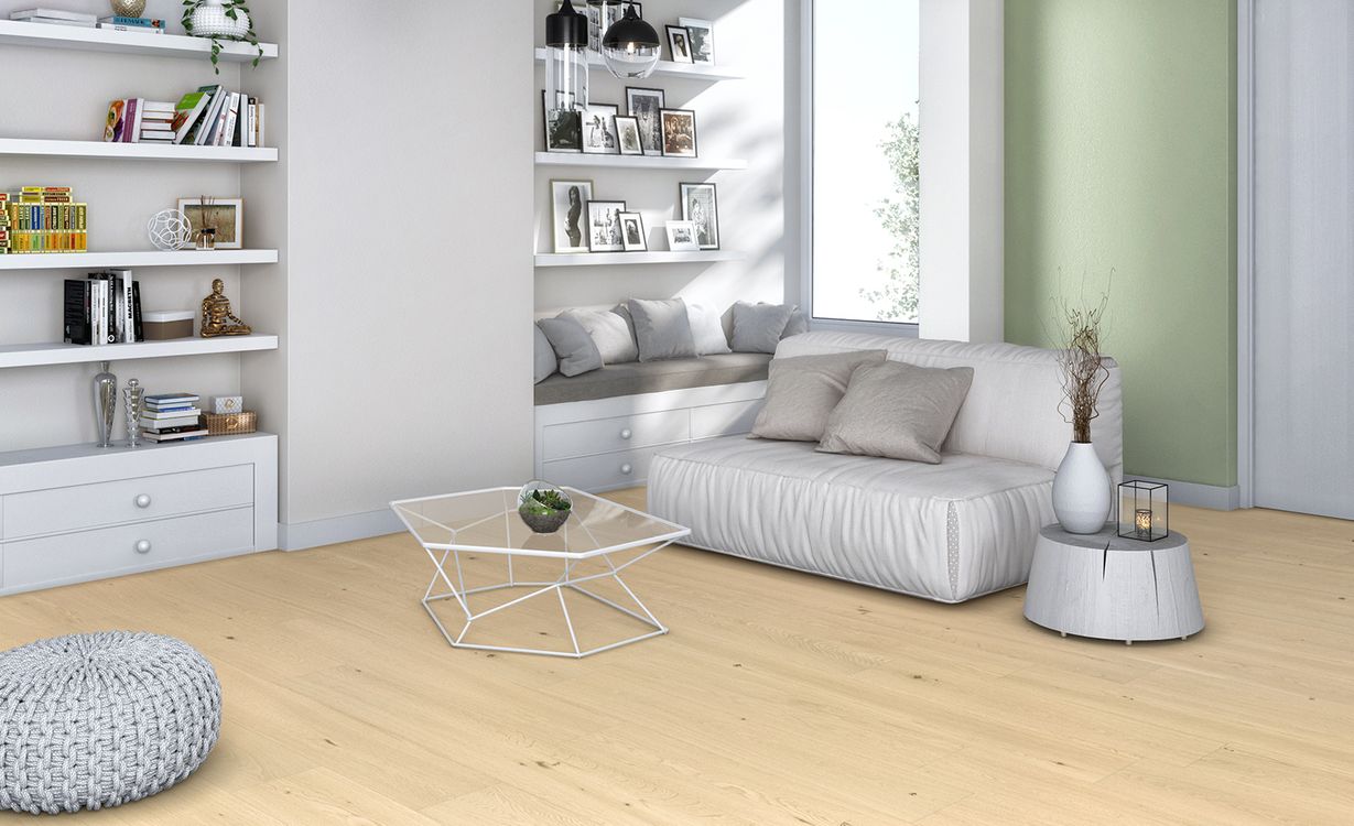 Parquet contrecollé LOFT WOOD 190 CHENE COURANT, chêne naturel, verni, larg. 19.00 cm