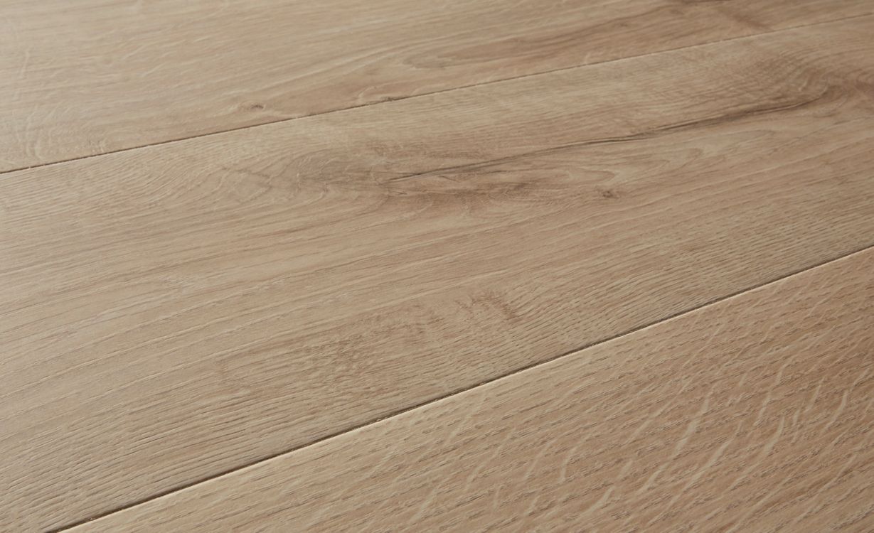 Sol stratifié IMPRESSIVE ULTRA Quick Step, aspect Bois naturel beige, lame 19.00 x 138.00 cm