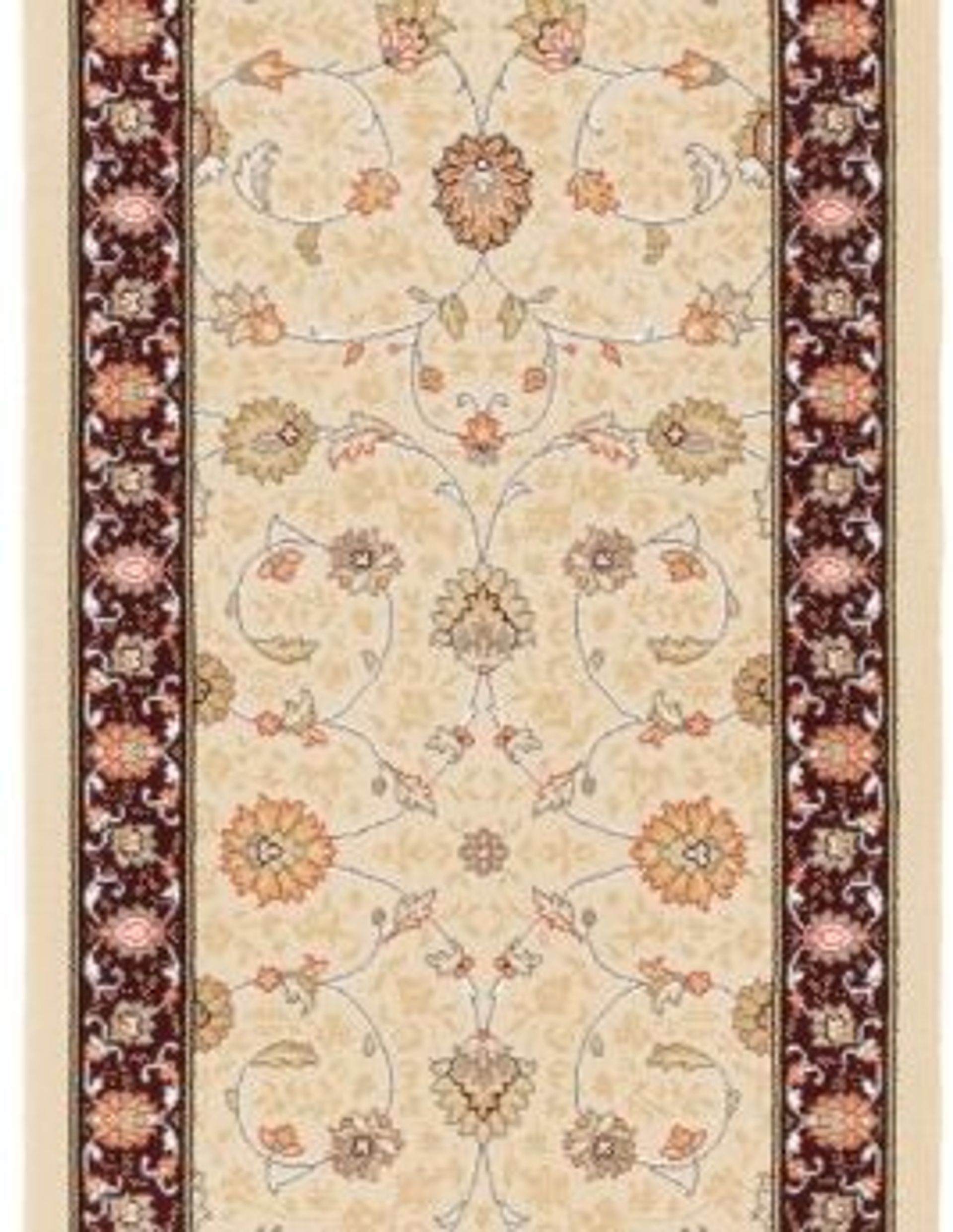 Passage d'escalier NOBILITY CHOBY, moquette velours coupé, motif , col choby rouge bord beige