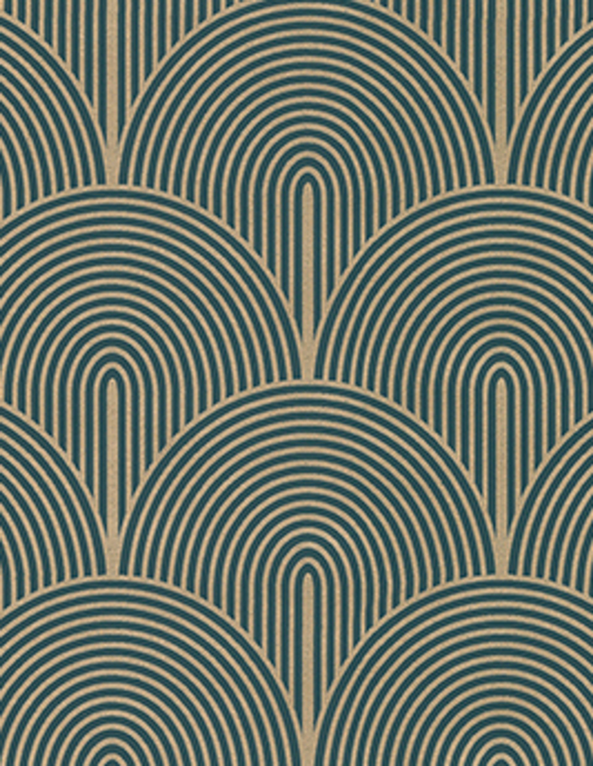 Papier peint RAMI Rasch, 100% Intissé décor Graphique, or
