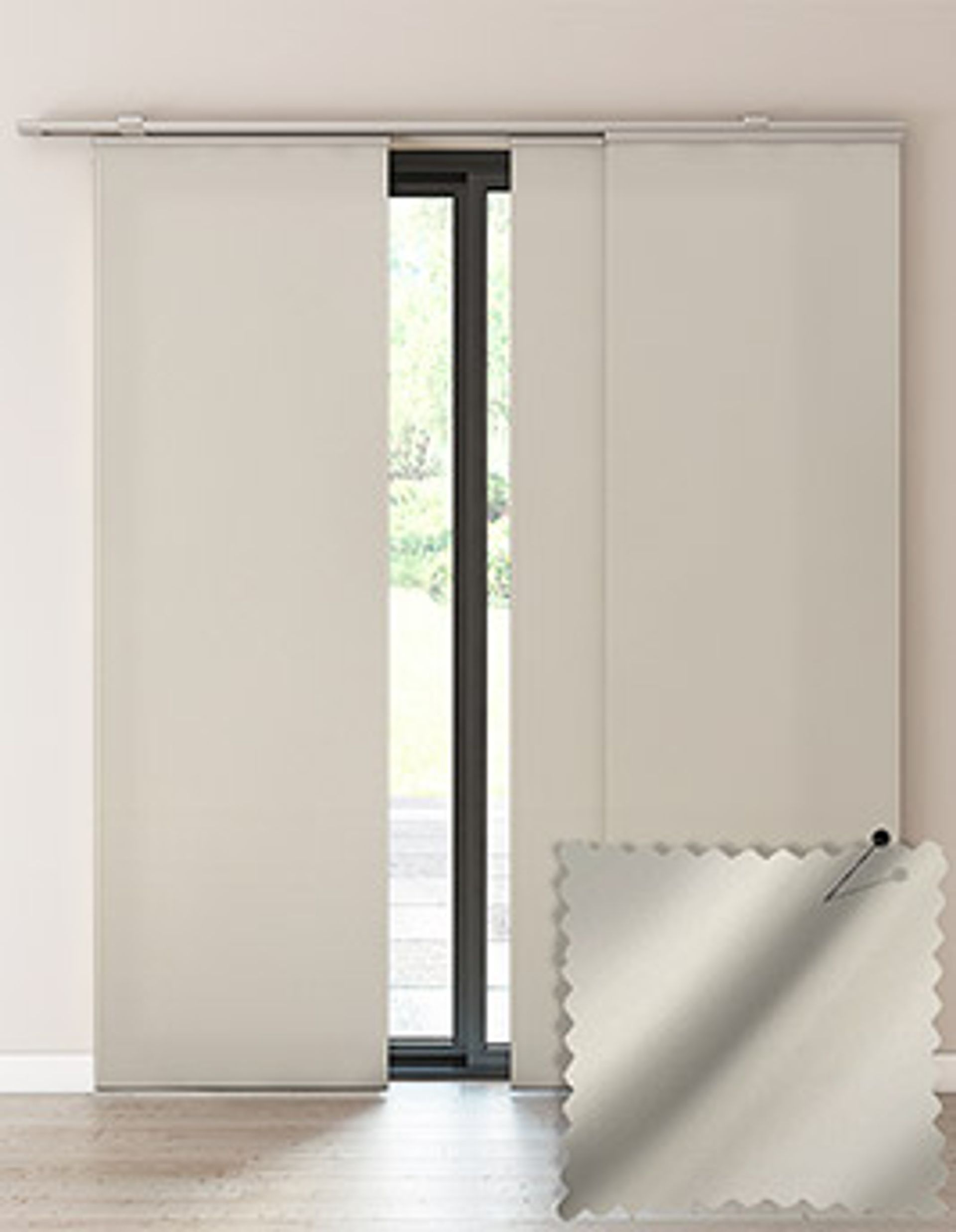 Panneau japonais sur-mesure à partir du tissu MANILA , , uni/faux uni, gris