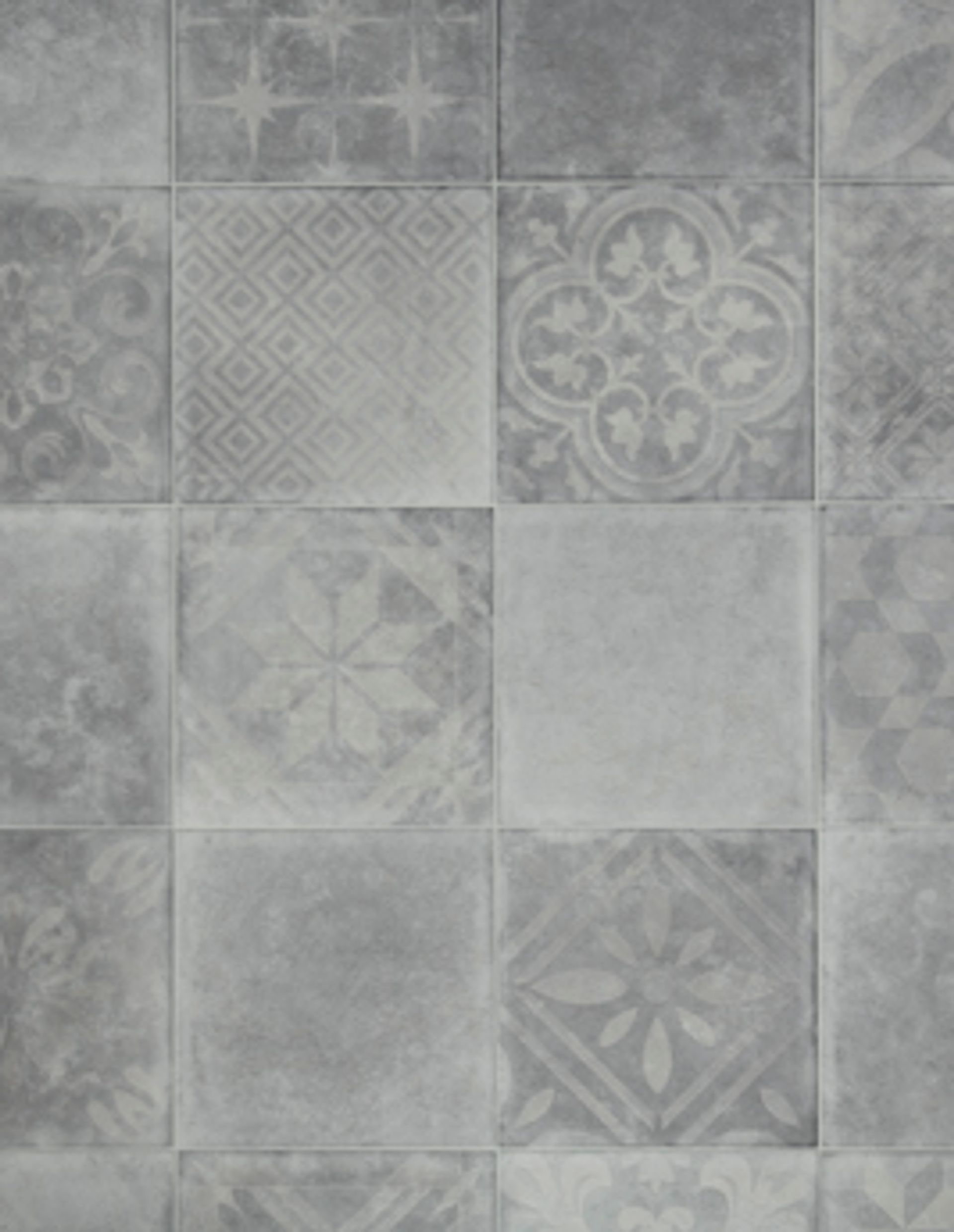 Sol vinyle rouleau MOONLIGHT , Carreaux ciment gris, rouleau 4.00 m