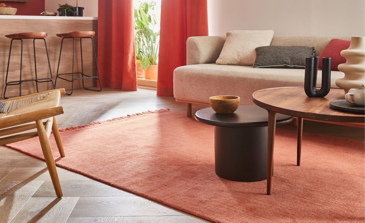 Tapis LENA , uni terracotta