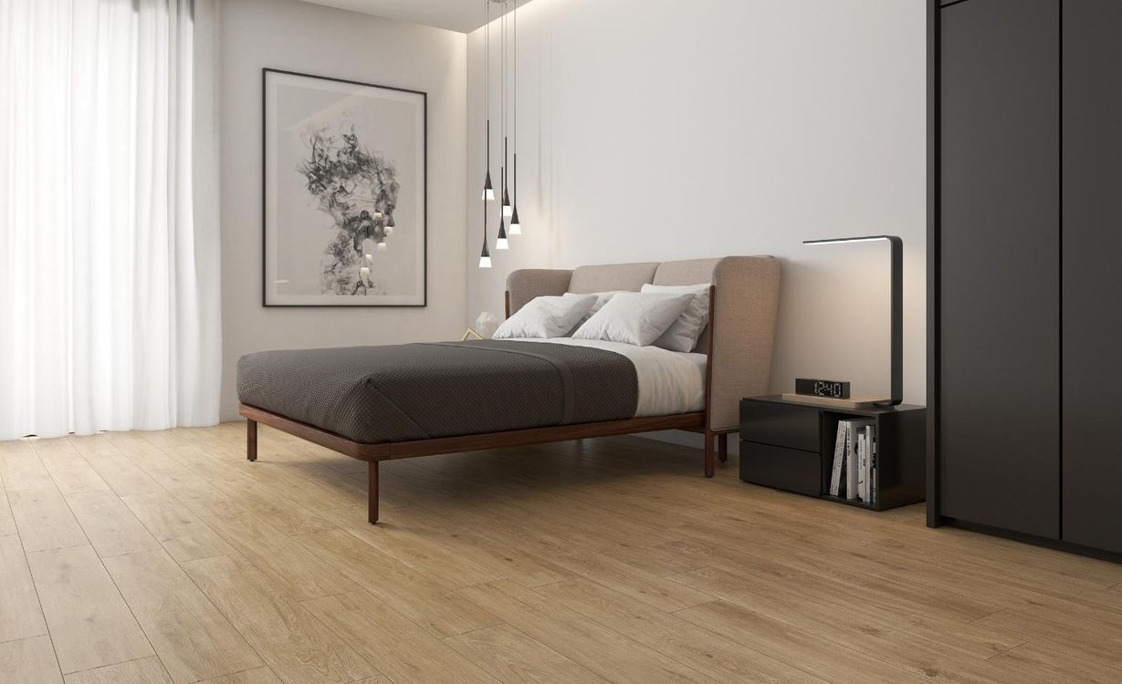 Carrelage MILWAUKEE GRIP, aspect bois beige foncé, dim 15.00 x 90.00 cm