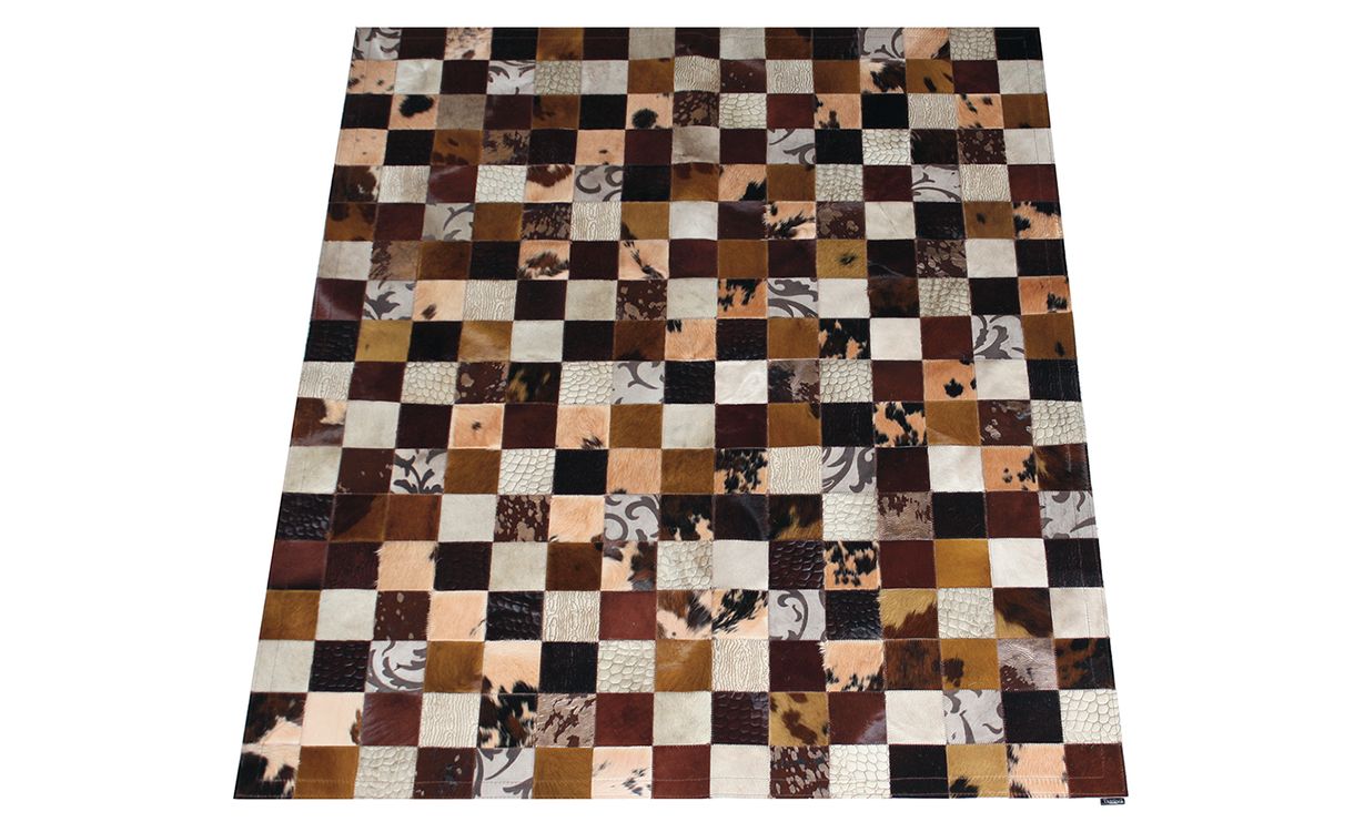 Tapis TAP PEAU 6 Tergus, patchwork marron