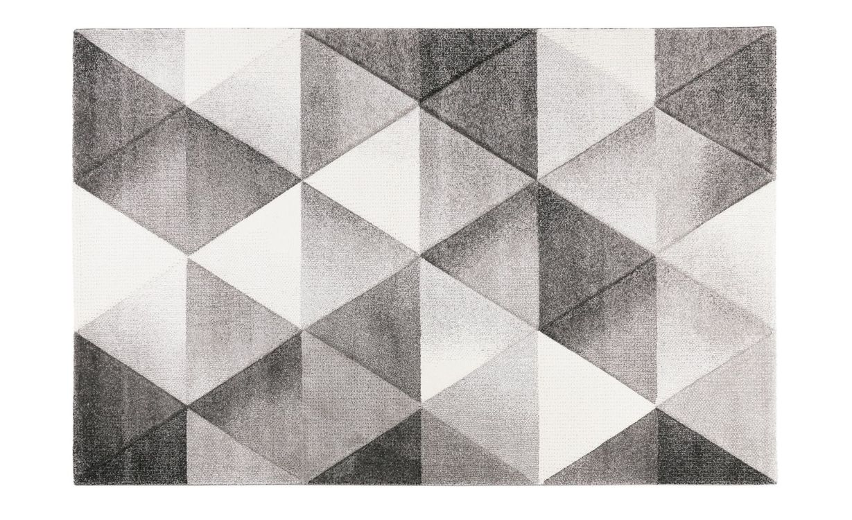 Tapis LIGHTHOUSE , géométrique gris noir blanc