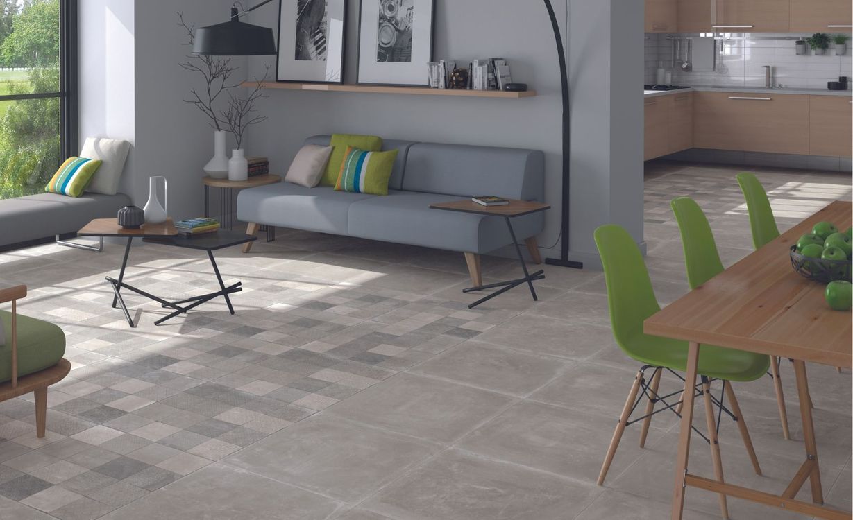 Carrelage AVENUE, aspect pierre gris, dim 60.00 x 60.00 cm