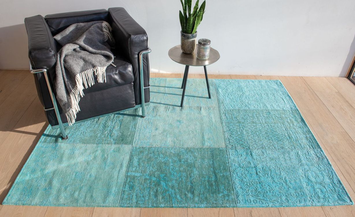 Tapis VINTAGE. Louis De Poortere, patchwork Azur