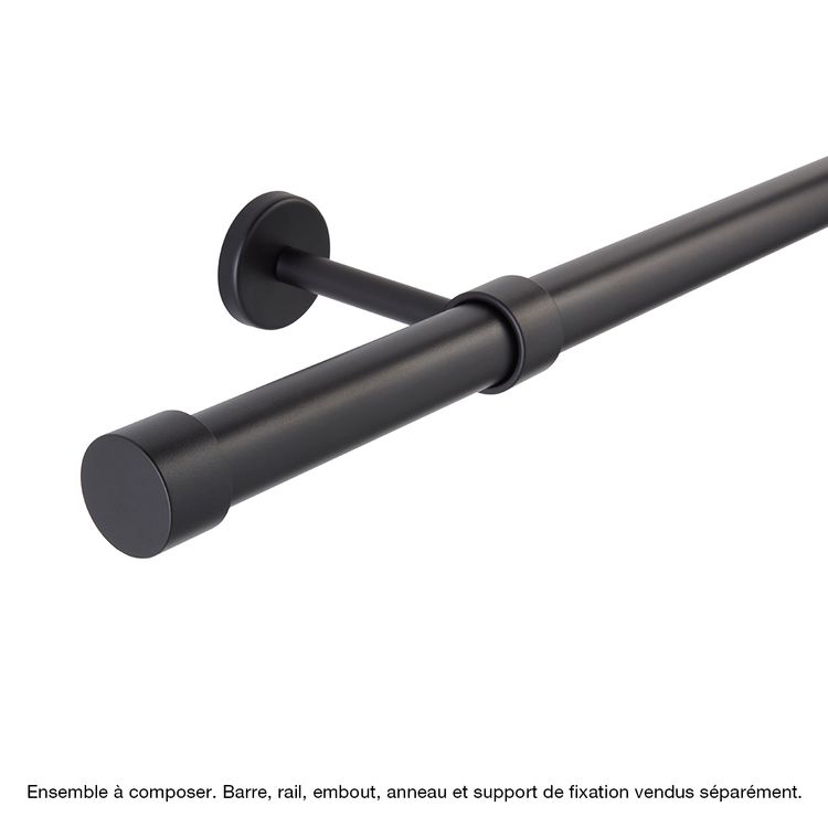 Support de fixation ELEGANCE, diam 28 mm, noir