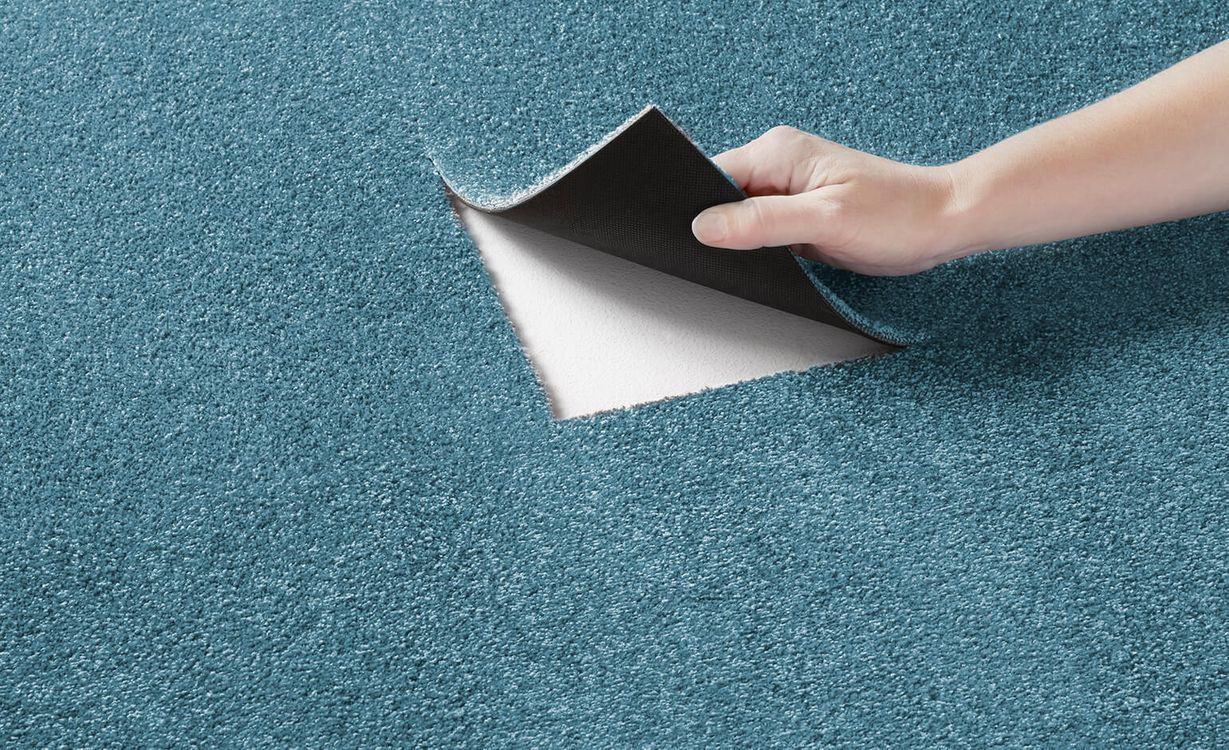 Dalle moquette GRANDIOSE, col turquoise, dim 50.00 x 50.00 cm