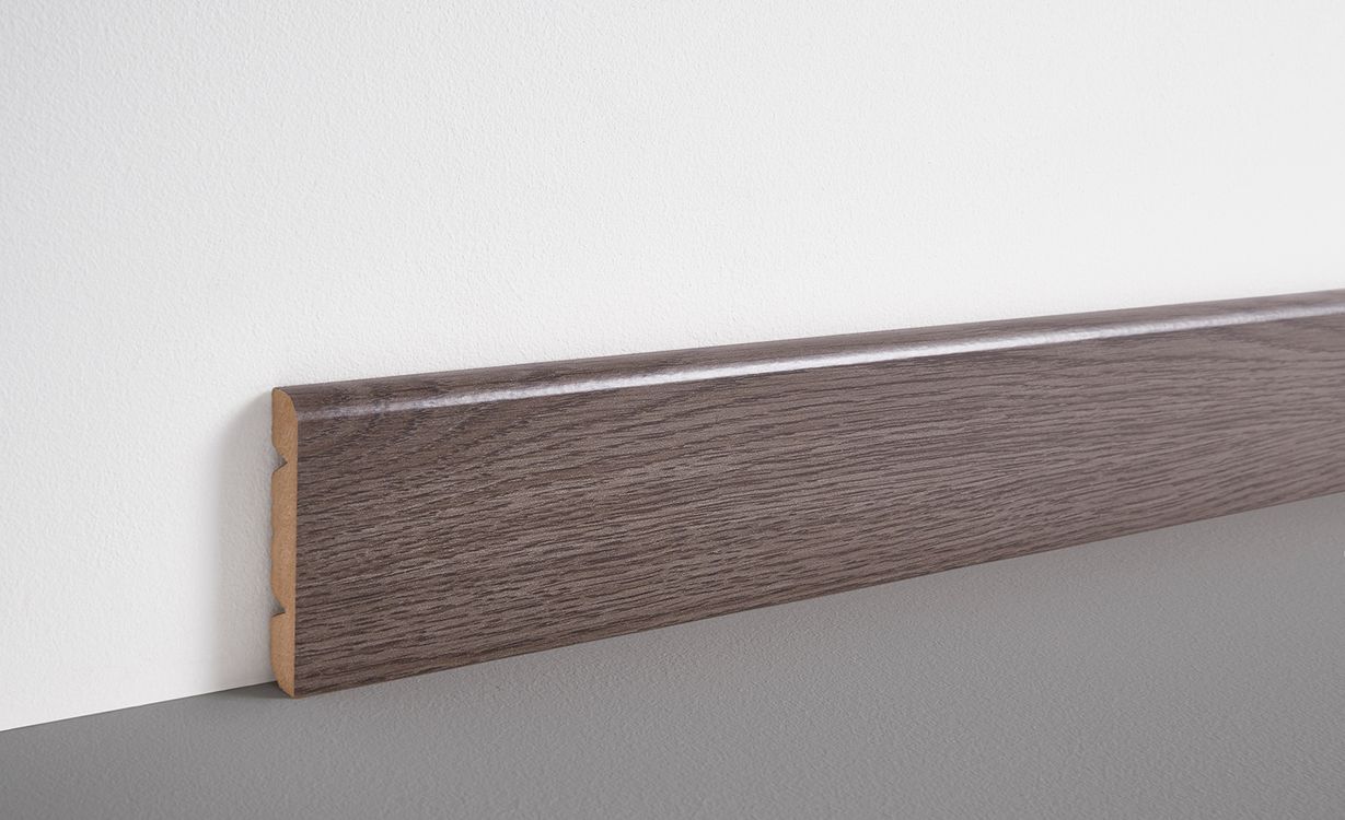 Plinthe  , Mdf, décor Bois chêne gris, h.8.00 x L. 220.00 cm