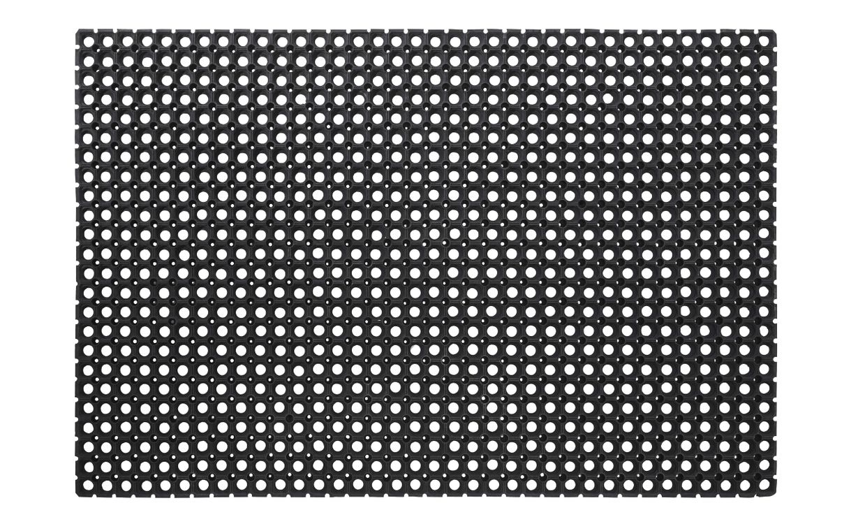 Caillebotis extérieur, caoutchouc, noir, 60X80 cm