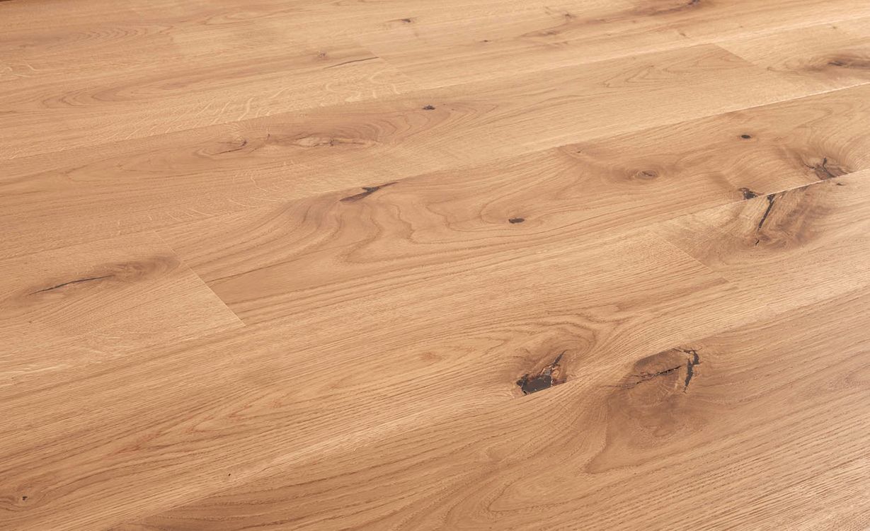Parquet contrecollé COMPIEGNE 165 CHENE RUSTIQUE, chêne naturel, verni, larg. 16.50 cm