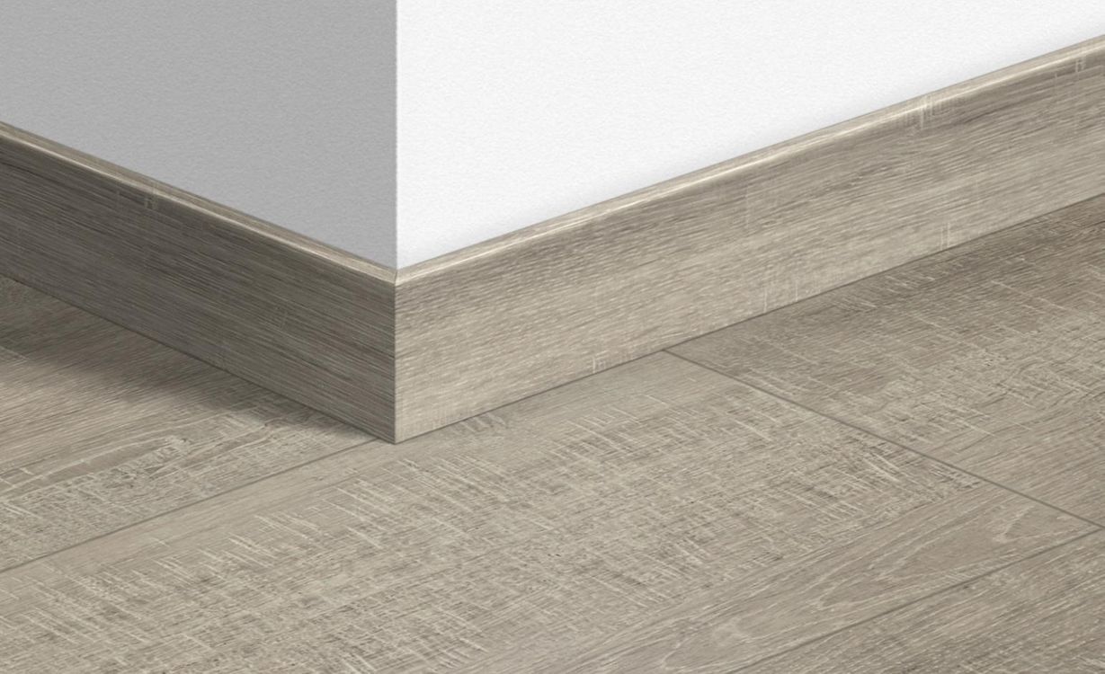 Plinthe  Quick Step, Mdf, décor Bois raboté gris mono, h.5.80 x L. 240.00 cm
