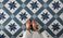 Sol vinyle rouleau TEXLINE 2M Gerflor, Carreaux ciment bleu, rouleau 2.00 m