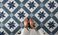 Sol vinyle rouleau TEXLINE Gerflor, Carreaux ciment bleu, rouleau 4.00 m