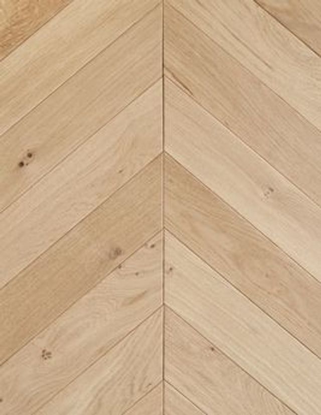 Parquet massif Point de hongrie massif haussman, chêne naturel, verni, larg. 9.00 cm