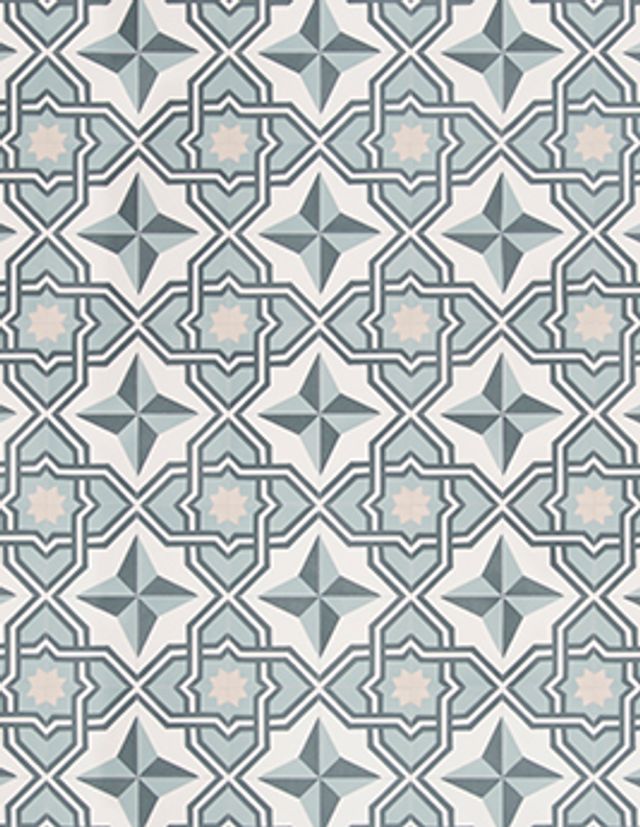 Sol vinyle rouleau ALEGRIA 4M , Carreaux ciment bleu et beige, rouleau 4.00 m