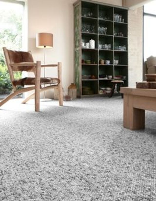 Moquette bouclée BLANCA, col gris acier, rouleau 4.00 m