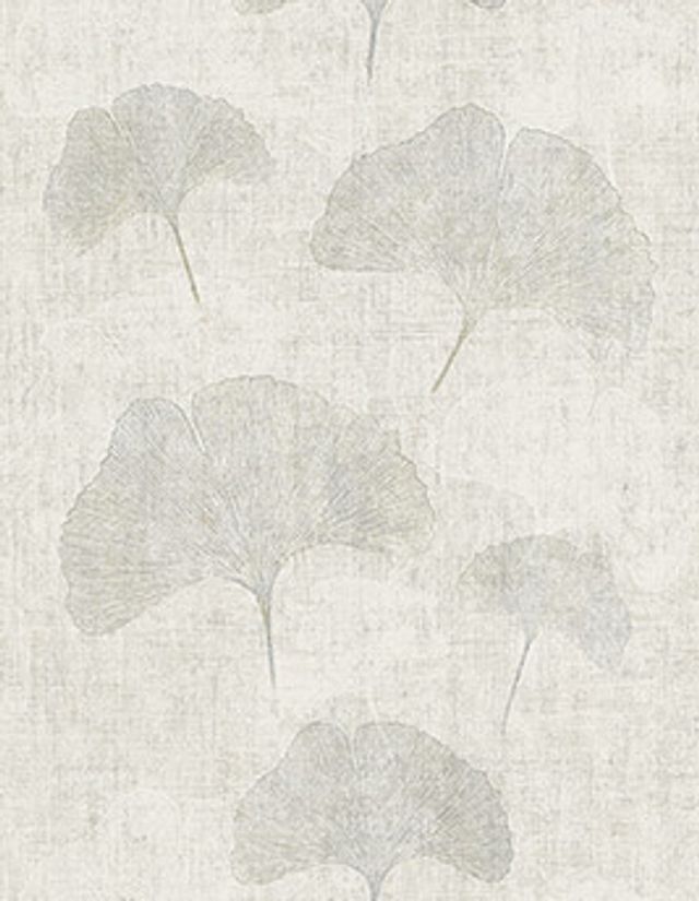 Papier peint GINKO AS Création, Vinyle sur intissé décor Floral / Végétal, ecru