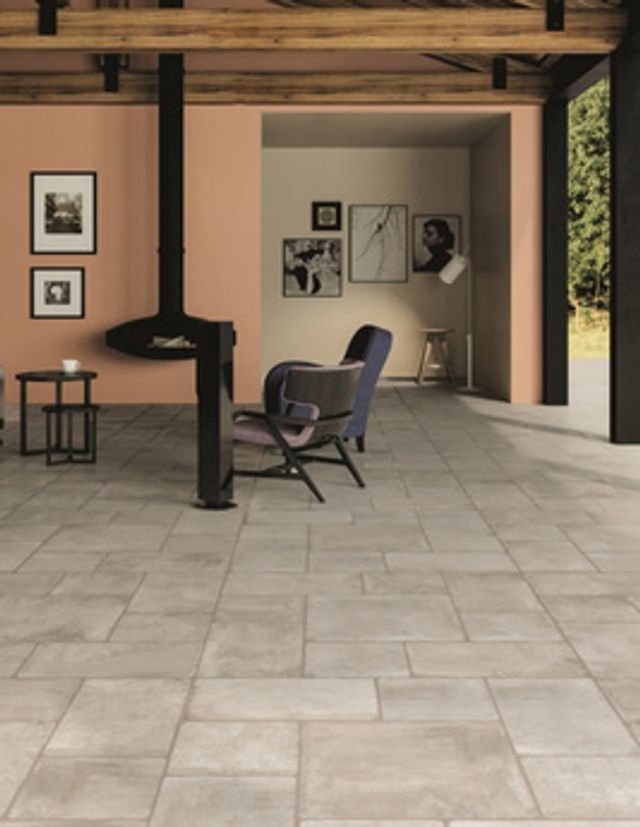 Carrelage NATURE GRIP, aspect pierre blanc, dim 30.00 x 30.00 cm