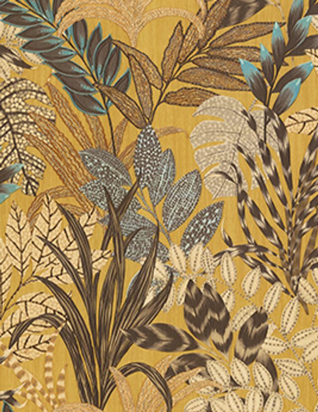 Papier peint IRIS AS Création, Vinyle sur intissé décor Floral / Végétal, Jaune