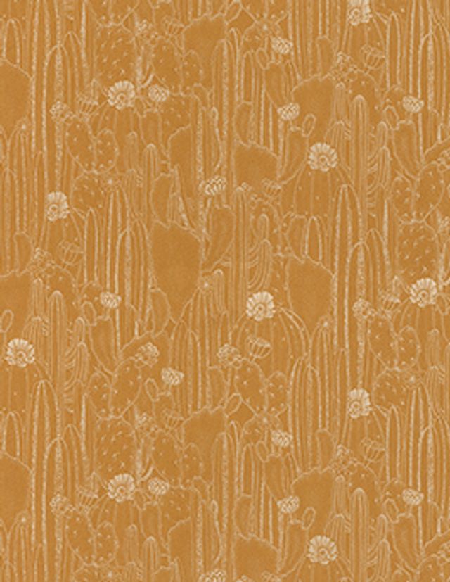Papier peint TACTUS Casadeco, 100% Intissé décor Floral / Végétal,  jaune