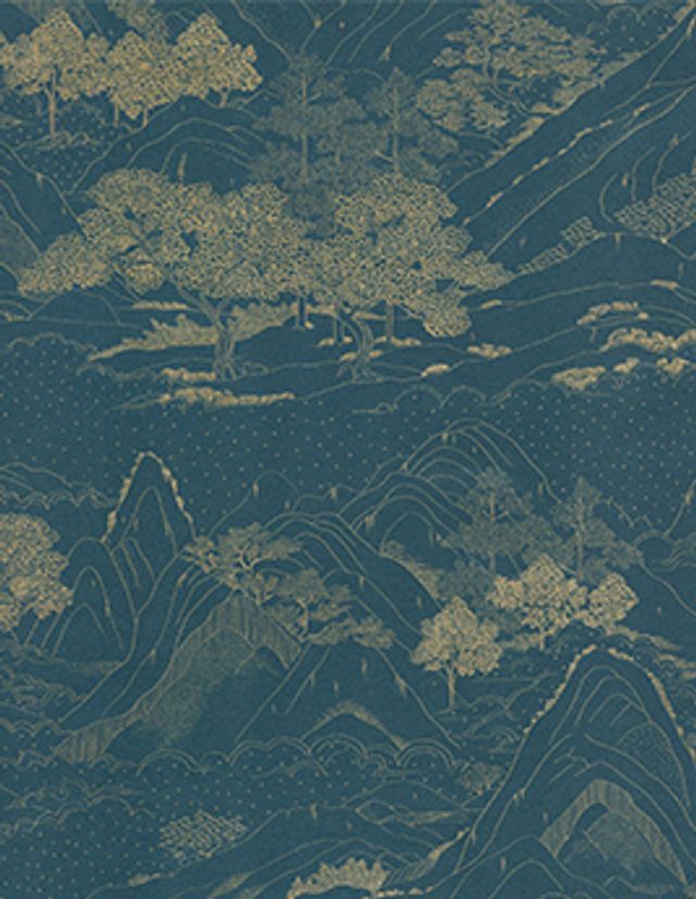 Papier peint TADASHI Caselio, 100% Intissé décor Graphique, bleu