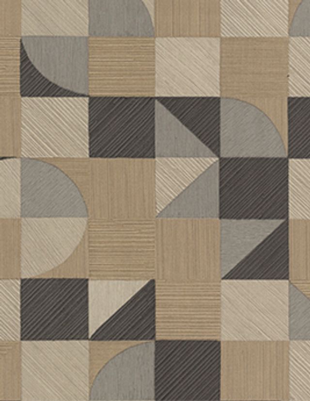 Papier peint MAGALI Montecolino, Vinyle sur intissé décor Graphique, Beige et noir