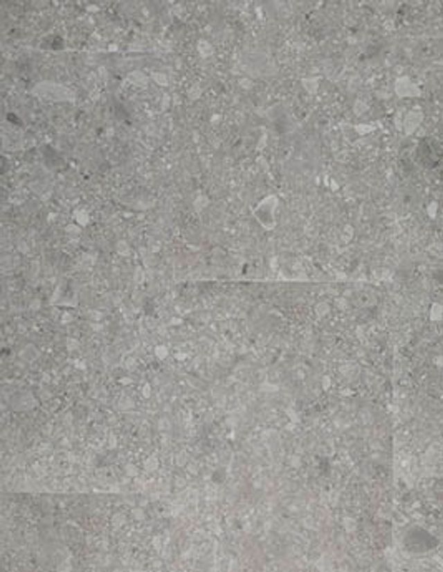 Revêtement minéral composite CERAMIN TILES SJ, terrazzo minéral gris clair, dalle 39.20 x 78.00 cm
