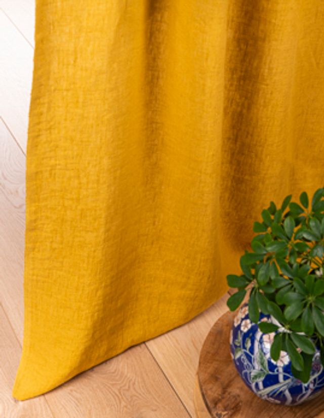 Store bateau sur-mesure à partir du tissu LINLAVE , , uni/faux uni, or