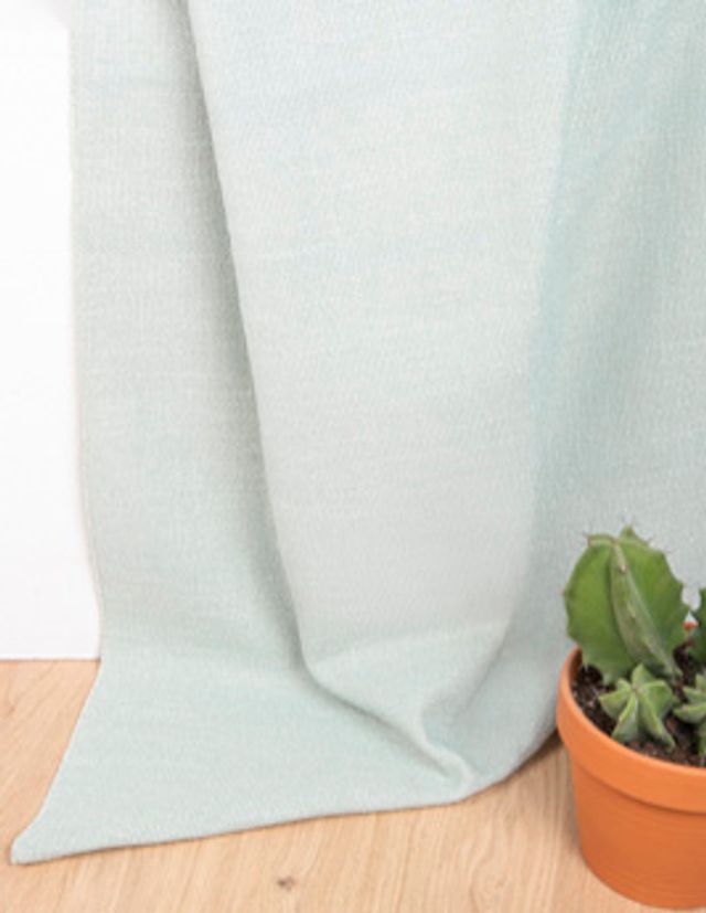 Rideau sur-mesure à partir du tissu MIKADO , toile coton, Uni/faux uni, Bleu