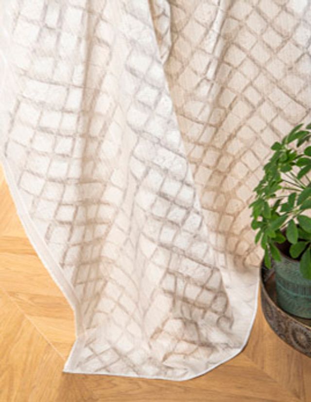 Panneau japonais sur-mesure à partir du tissu MARIGOLD , motif jacquard, Graphique, Beige