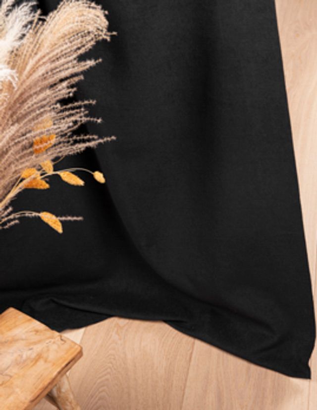 Panneau japonais sur-mesure à partir du tissu FLORIDA , , uni/faux uni, noir