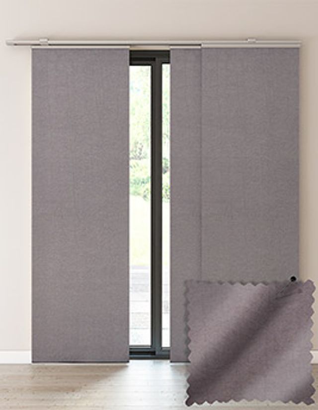 Panneau japonais sur-mesure à partir du tissu FLORIDA , , uni/faux uni, gris