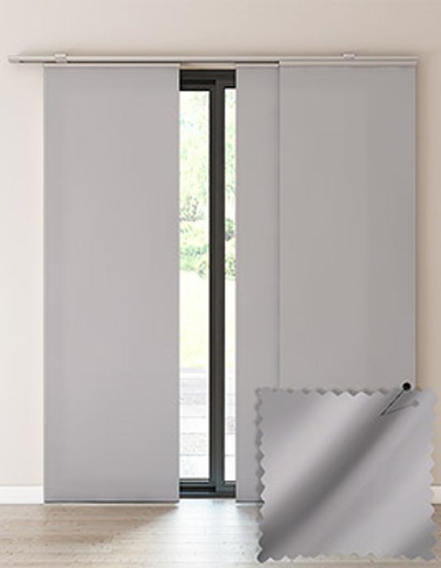 Panneau japonais sur-mesure à partir du tissu CHINTZ , , uni/faux uni, gris anthracite