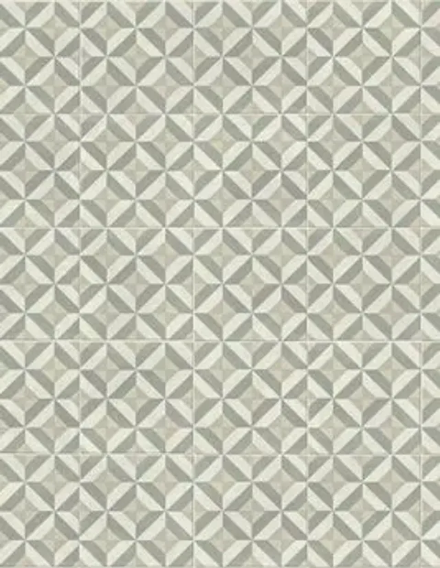 Sol vinyle rouleau TRENTO , Carreaux ciment géométrique beige et gris, rouleau 4.00 m