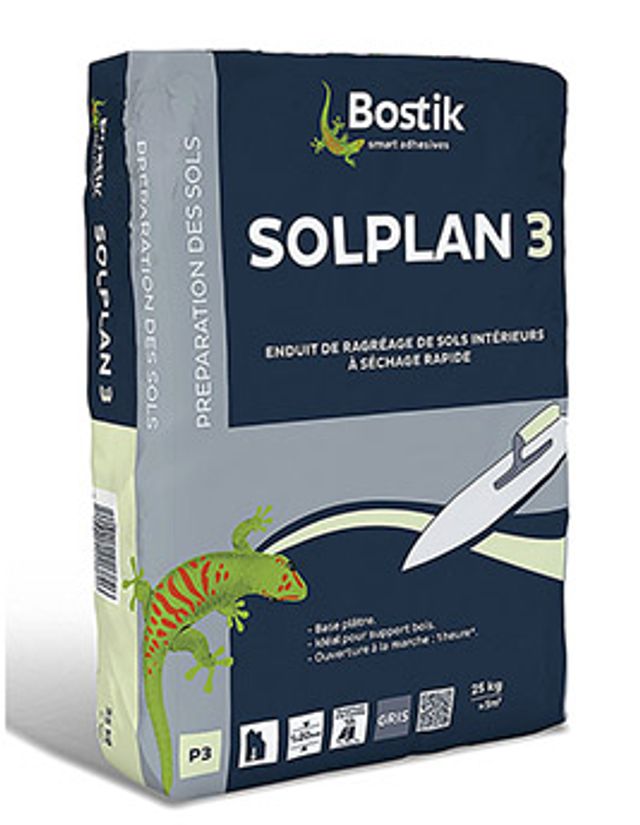 Enduit de ragréage Bostik SOLPLAN 3, base plâtre 25.00 kg